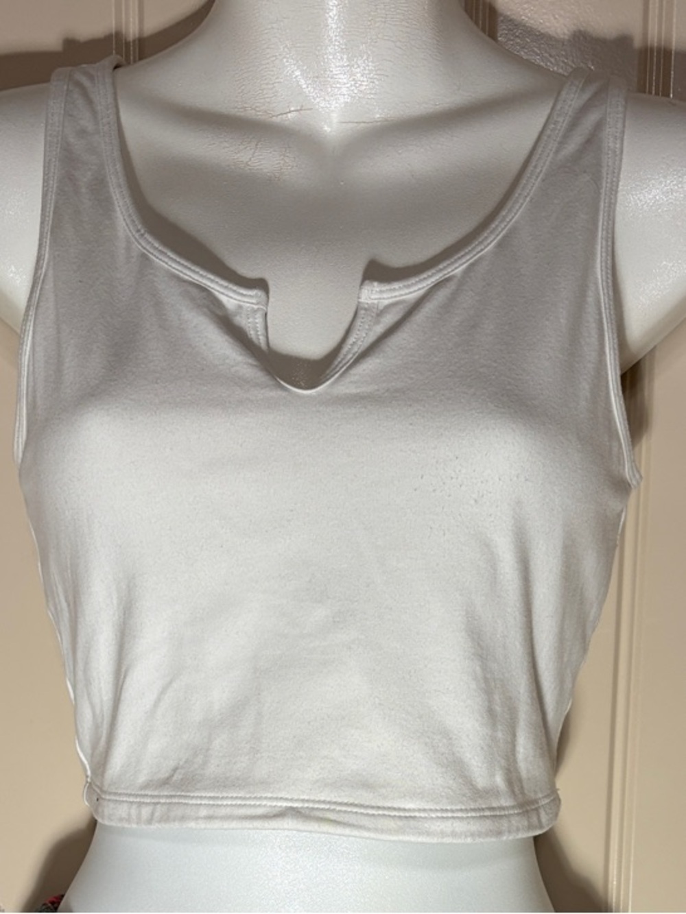 Klassy Network Medium White Cropped Tank Top w/ free medium sleep shorts